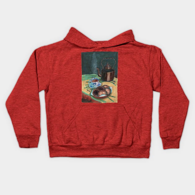 Breakfast is Waiting Kids Hoodie by Mila-Ola_Art